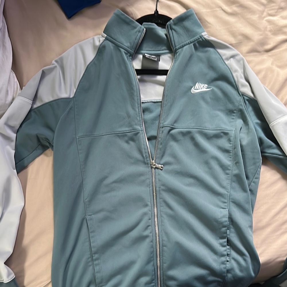 Nike Blue and White Lightweight Shirt Jacket